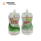 Plastic Soya Bean Milk Bag Stand Up Beverage Spout Pouch