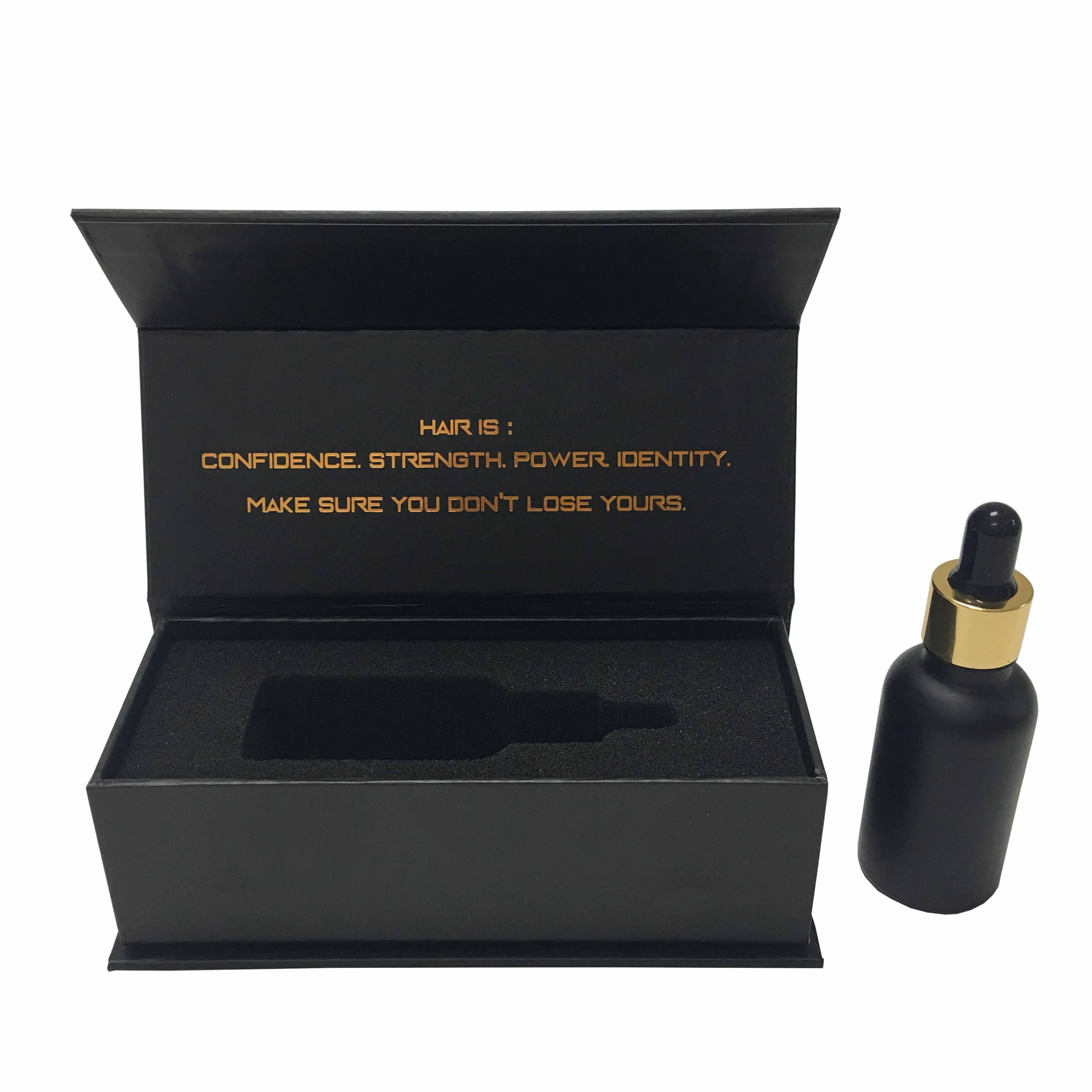 oem customize hard cardboard matte black magnetic