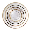 JC Gold Beaded Rim Opal Glassware Dinner set European Bronze Transparent