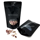 custom printed plastic stand up ziplock pouch for food/dry beans/popcorn with clear window