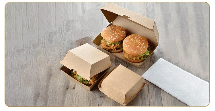 custom printed disposable mini paper food grade packing burger