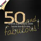 50 and fabulous crystal glitter iron on number transfers