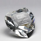 Fancy heart shape crystal glass diamond paperweight wedding favors gifts for guest