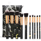 Hot Selling 10pcs Professional Cosmetic Makeup Brush Set With Bag Plastic Handle Makeup Tools