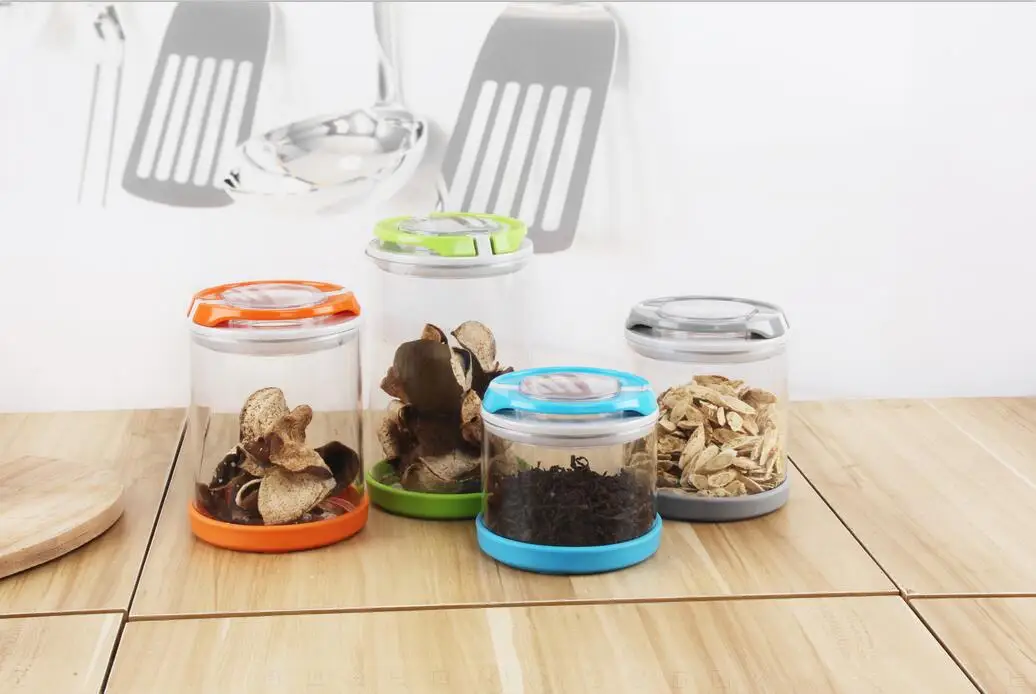Hot sell eco-friendly food grade plastic canister sets coffee bean tea storage jar