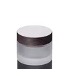 50ml glass jar cosmetics packaging bamboo lid face cream container glass cream jar with bamboo cap