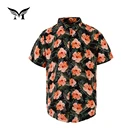 New style ready made popular male short sleeve summer printed 100% rayon hawaiian beach shirt