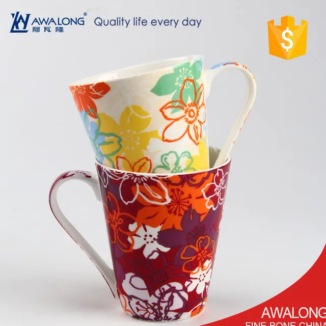 hot sale porcelain personalized italic big traveling coffee mug