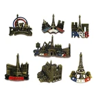Wholesale Paris French famous building model souvenir kitchen 3d fridge magnet