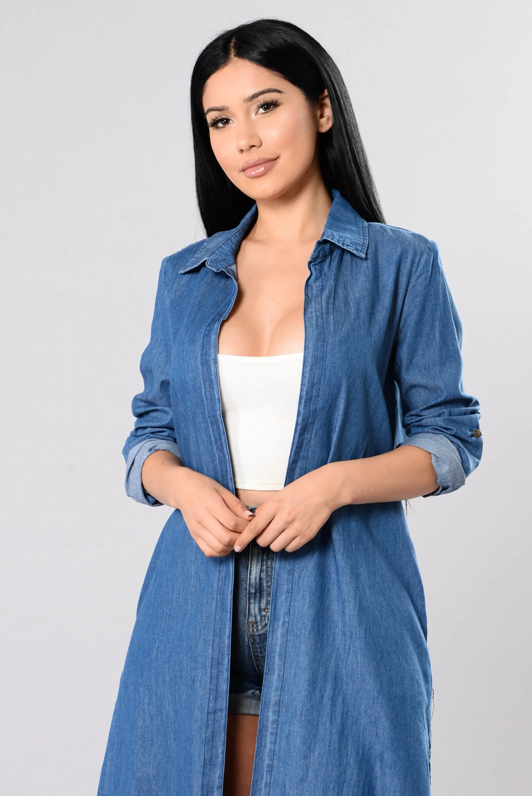 Wholesale Factories in Xintang Denim Expensive Plus Size Long Womens Jackets Coat