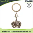 Old plating make to order metal crown cheap keychain keyring