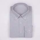 Men's shirt MTM Grey pure cotton Oxford plain custom tailored free shipping men shirt