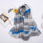 2019 fashionable color separated polyester summer women shawl scarf