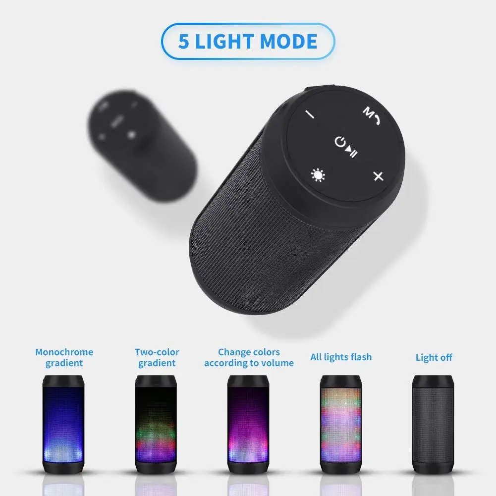 Cheap Portable Wireless Bluetooth Speakers LED with color changing light 8H Playtime Build-in Mic for Outdoor, Home & Travel - ANKUX.COM