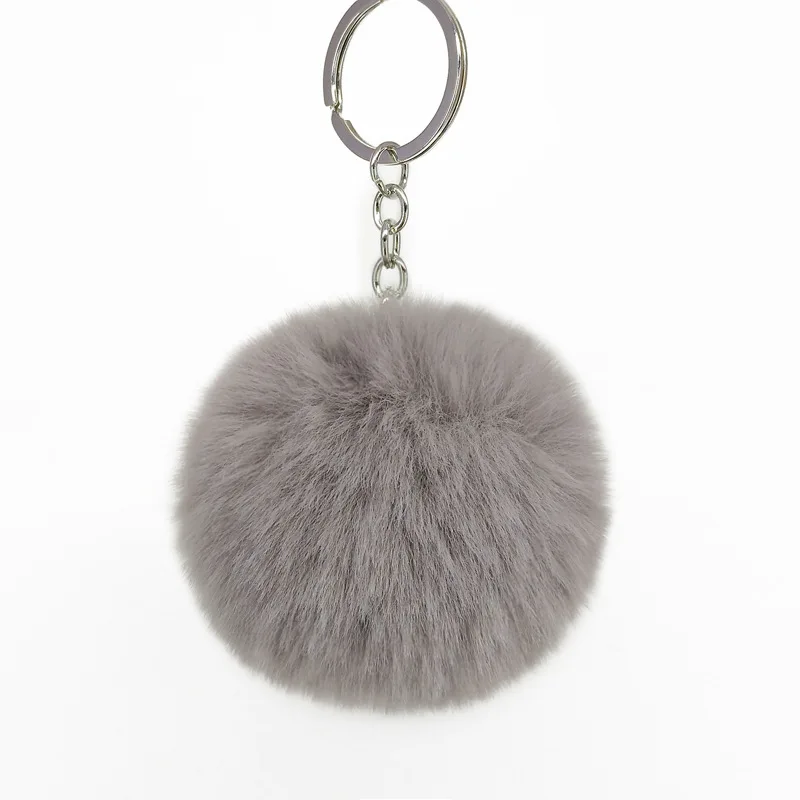 Cute Faux Rabbit Fur Ball Pompom Keychain