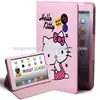 Hello kitty PU leather book case hello kitty case for new ipad,cute case for ipad 2 3 4