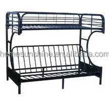 Твин-над-полный futon двухъярусная кровать, несколько цветов, черный