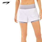 Logo Custom Double Layer Women Sports Shorts Yoga Pants Fitness