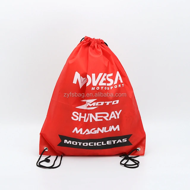 eco promotional nylon drawstring backpack bag as gifts
