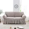 High stretch Anti-slip knitting 3 seater sofa set cover with skirt