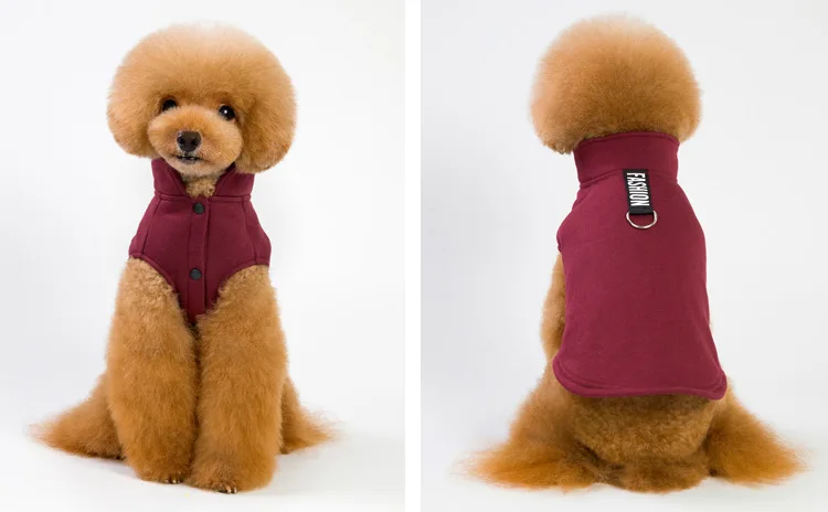 2020 Autumn And Winter New Pet Clothes Pet Sweater Dog Clothes Solid Color Pet Warm Vest Teddy Dog Clothes For Factory