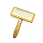 Wholesale Bamboo Pet Slicker Brush for dog grooming custom logo with low MOQ