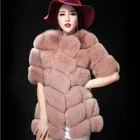 2019 Yi Wu New Arrival High Quality Wholesale Fashion Real Fox Fur coatFor Women Classic stitching coat