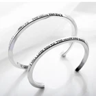 Wholesale New gift Couple Jewelry Custom Engraved Logo Bangle Opening Stainless Steel Bracelet Accesorios Mujer