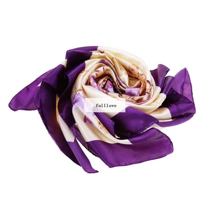 2015 New Brand Big Size 90x90cm Silk Square Scarf Hijab Women Fashion High Quality Cheap Silk Satin Scarves Polyester Shawl b4