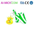 Secondary color keychain Lanyard with PVC accessory
