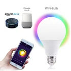 8W Amazon Alexa Google Home Compatible Wifi Smart Bulb light RGB CCT Controller Led Light Bulb with E26 E27 Base