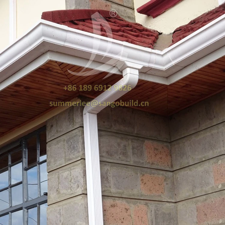 Atacado resistente AOS RAIOS UV material de construção PVC calha de chuva Quênia K-estilo resina plástica calha e calha