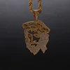 Ghost Jesus Pendant 18k Yellow Gold Plated Iced Out Lab Diamonds