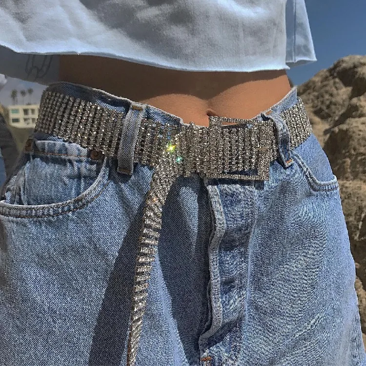 New arrival Factory Sexy and Shiny Crystal Rhinestone Chain Waist Belt Party crystal belt