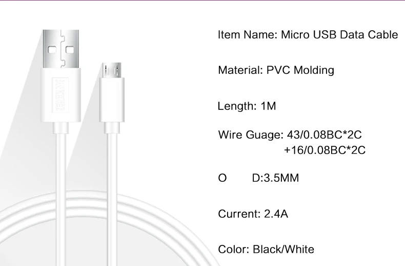 shenzhen bulk long black white pvc 1M usb c charger data line leather durable micro usb cable - ANKUX.COM