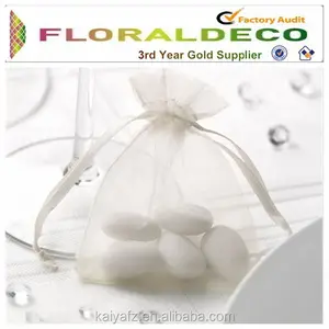 wedding celebration organza wedding candy gift bag with bouquet