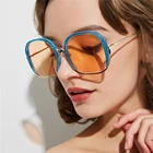 Square Gradient ocean color sunglasses Custom Sun glasses women Trendy sunglasses 2019