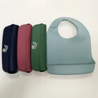 BPA Free Colorful Non-stick Silicone baby bib waterproof easily clean