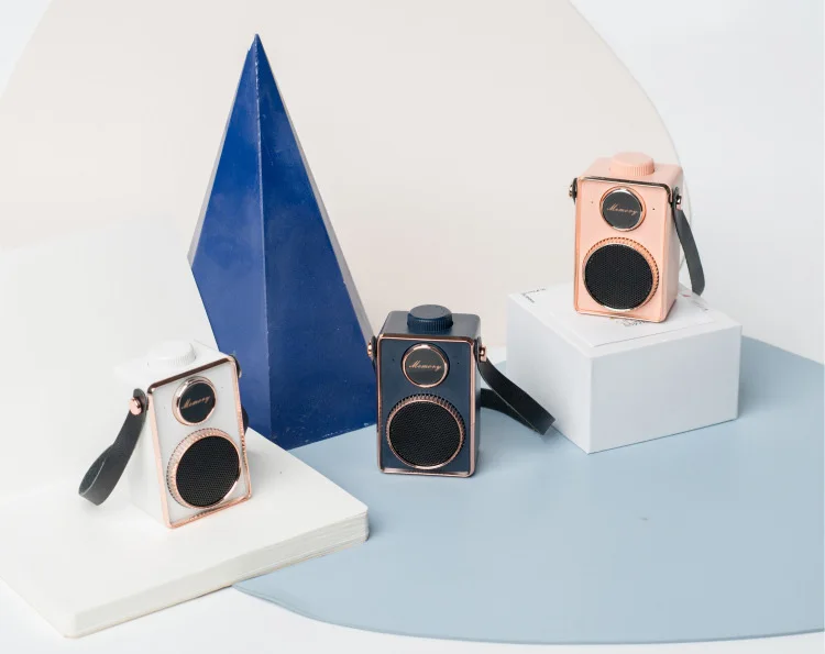 Creative retro camera mini speaker outdoor portable mobile phone wireless blue the tooth speaker - ANKUX.COM