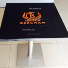 Modern design resturant furniture solid surface dining table with logo,coffee shop tables and chairs,KFC table