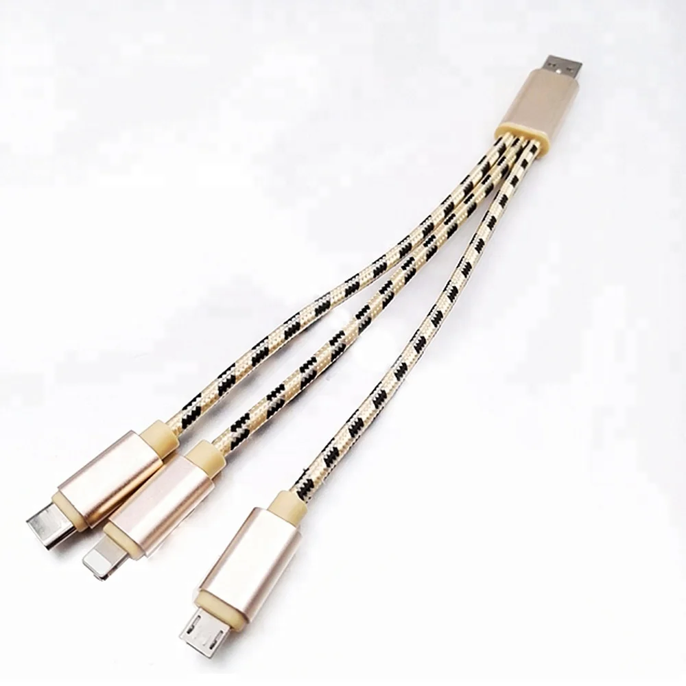 Wholesale Universal Nylon 3 in 1Data USB Cable Fast Charging Cable For Mobile phone - ANKUX.COM