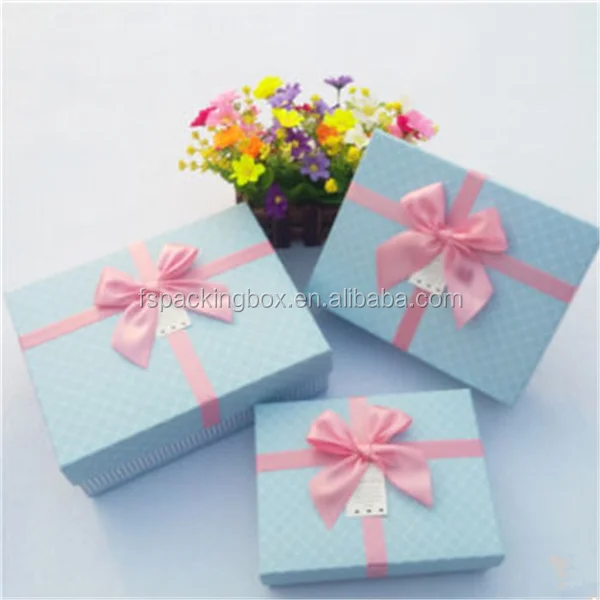 custom logo cardboard suitcase gift box/blue and pink paper box