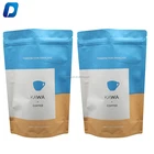 White kraft paper stand up bag with zip lock without clear window customized grvure printing pouch for coffee