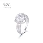 oval shape zirconia cubic stone wedding ring bride jewelry in 925 silver