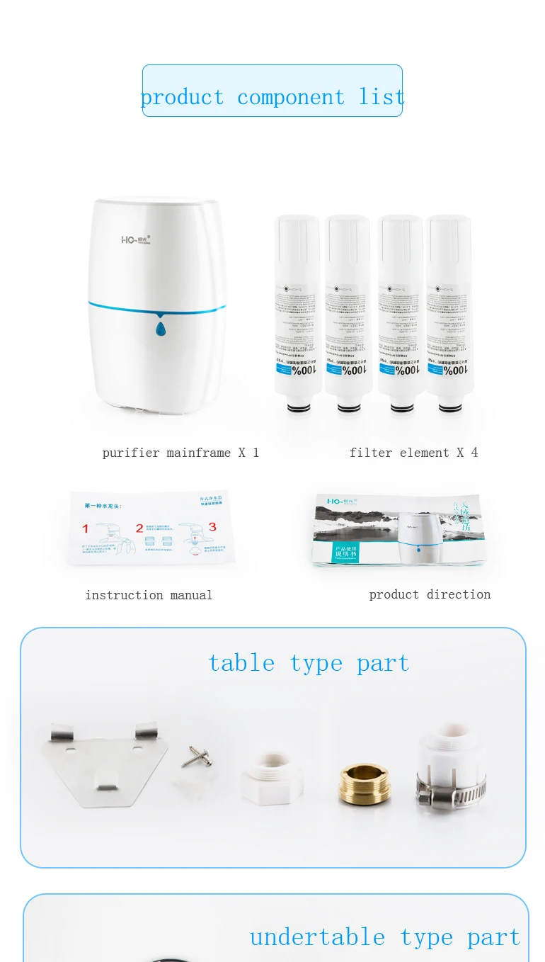Eco-friendly household water purifier 7 plies filter drinking water purifying for home appliance