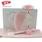 Beauty Acrylic Handle Rose Quartz Face Jade Roller With Box