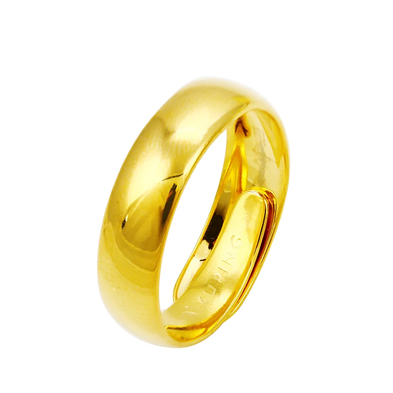xuping 24k golden jewelry ring adjustable concise gold ring