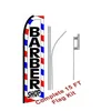 customizable 13.5ft Barber Shop Knitted Polyester Swooper Set Ground Spike Feather beach Flag with Pole