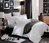 Customized cotton white 1 & 3cm stripe hotel quilt cover bedding set duvet cover set for wholesale from direct factory