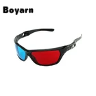 BOYARN new Black Frame Universal 3D Plastic glasses/Oculos/Red Blue Cyan 3D glass Anaglyph 3D Movie Game DVD vision/cinema